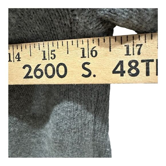 J CREW Women's Small Factory Gray Metallic Fair Isle Merino Wool Blend Sweater - Picture 4 of 8